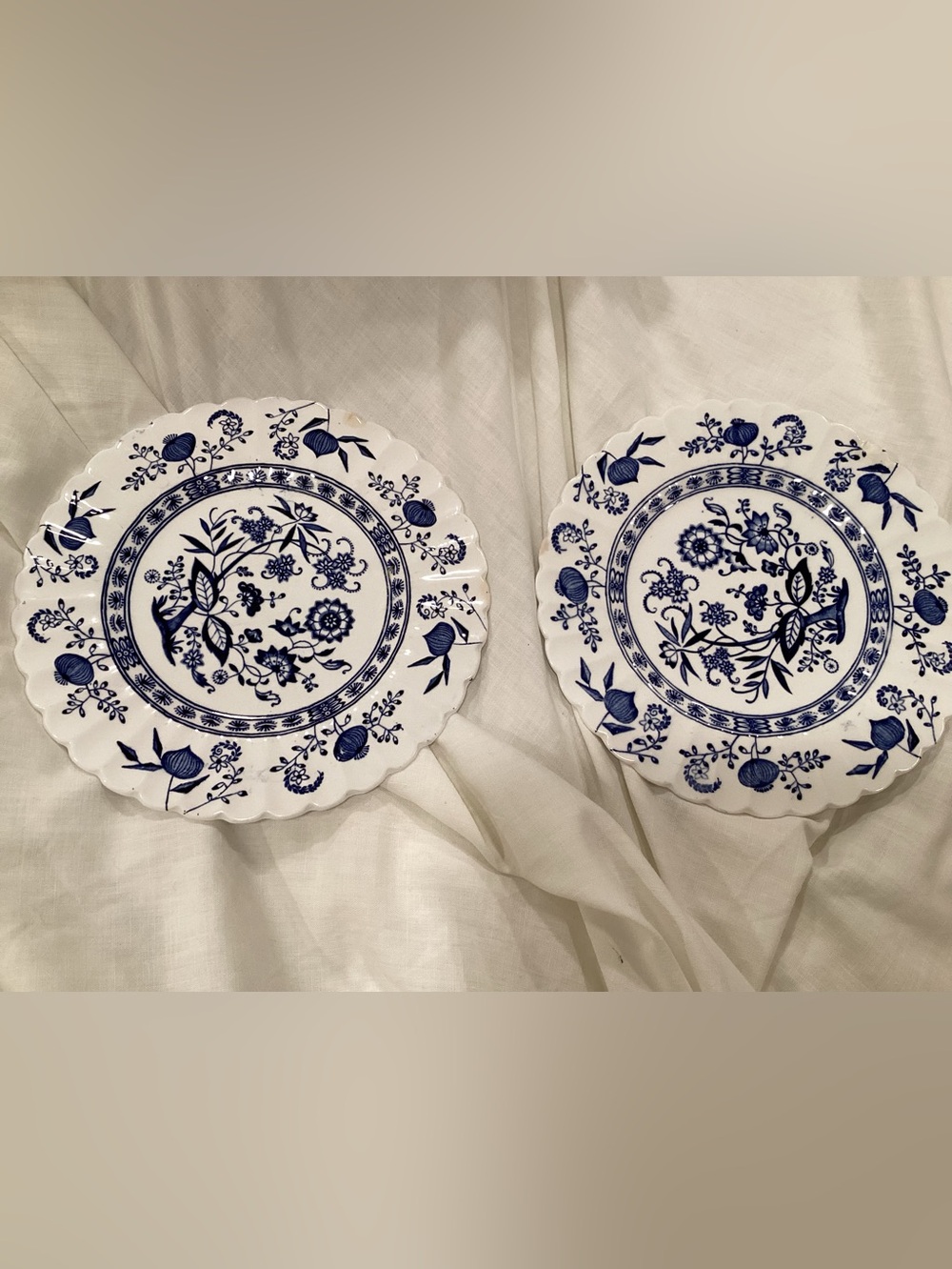 Blue Nordic Staffordshire classic White Salad Plates - Set of 2